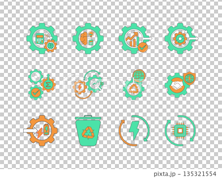Vector Eco Energy and Sustainability Icon Set for Green Business,You Can Easily Change Color. Vector Eco Energy and Sustainability Icon Set for Green Business,You Can Easily Change Color. 135321554