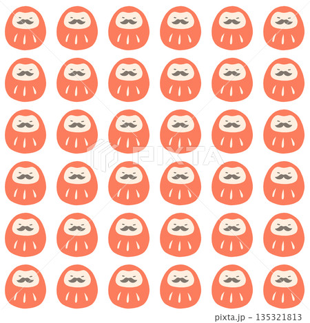 可愛いダルマのシームレスパターン 135321813