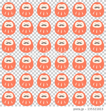 可愛いダルマのシームレスパターン 135321813