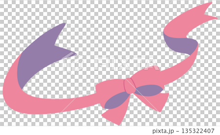 Pop two-tone ribbon material in pink and purple 135322407