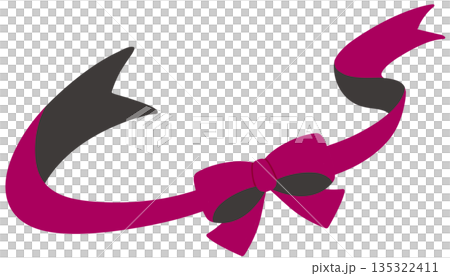 粉紅色和棕色雙色緞帶面料 135322411