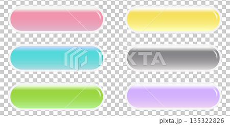 ぷっくりとしたパステルカラーの立体ボタンのイラストセット ぷっくりとしたパステルカラーの立体ボタンのイラストセット 135322826