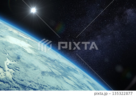 Earth, Sun and Milky Way galaxy. Earth, Sun and Milky Way galaxy. 135322877