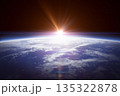 Sunrise over planet Earth. Earth in space. 135322878