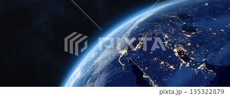 Earth at night. Middle East. 135322879