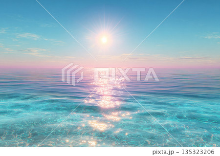 美しい海と太陽　AI画像 135323206