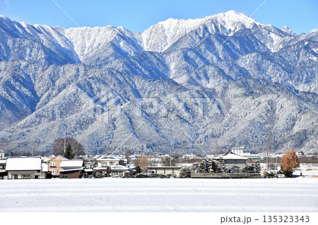 池田町池田より餓鬼岳方面を望む(長野県池田町)【2026.1】 135323343