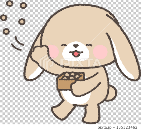 豆まきをするたれみみうさぎ 豆まきをするたれみみうさぎ 135323462