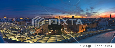 Sunset view on Sevilla from Setas de Sevilla Sunset view on Sevilla from Setas de Sevilla 135323563