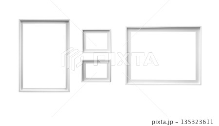 Frame set composition isolated on white background. Collection of vertical, horizontal, large and 135323611
