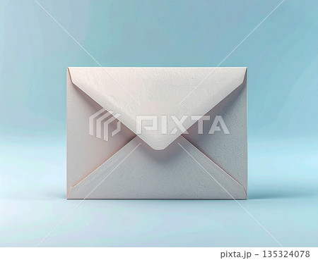 Digital template. Beige color. Post envelope in pastel colors. Design element. 135324078
