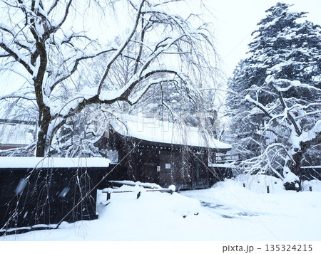 雪の角館 武家屋敷通りの冬景色　静かな町並み（秋田） 135324215