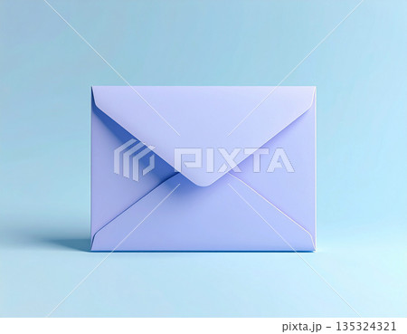 Empty background. Purple color. Post envelope in pastel colors. Design element. 135324321