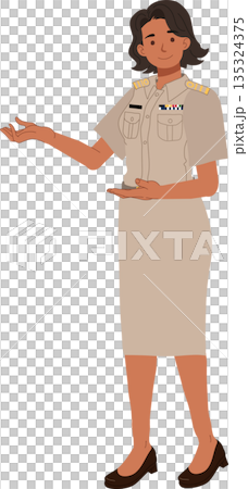 civil servant woman wearing official uniform explaining concept modern flat design civil servant woman wearing official uniform explaining concept modern flat design 135324375