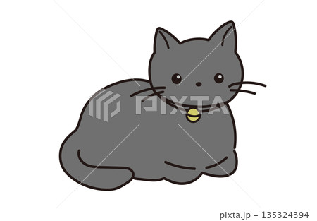 シンプルな猫のイラスト素材 135324394