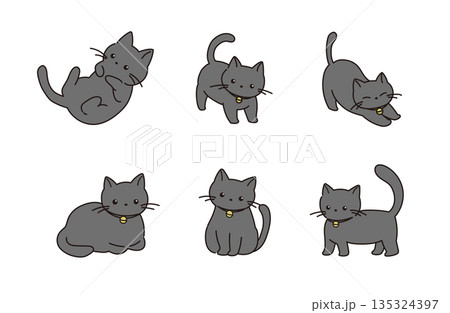 シンプルな猫のイラスト素材 135324397