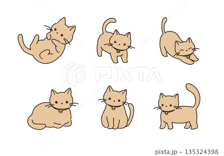 シンプルな猫のイラスト素材 135324398