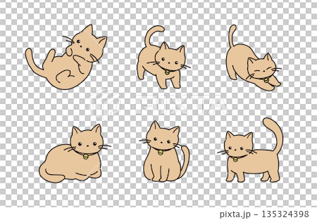シンプルな猫のイラスト素材 135324398