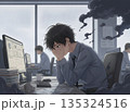 落ち込む男性会社員 135324516