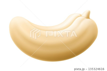 Cashew nut isolated on white background. Natural organic nutrition vegetarian food. Products for snack. Healthy cooking ingredient. healthy treat, a source of protein. Realistic 3d Vector illustration 135324616