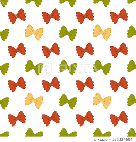 Italian farfalle pasta seamless pattern background 135324694