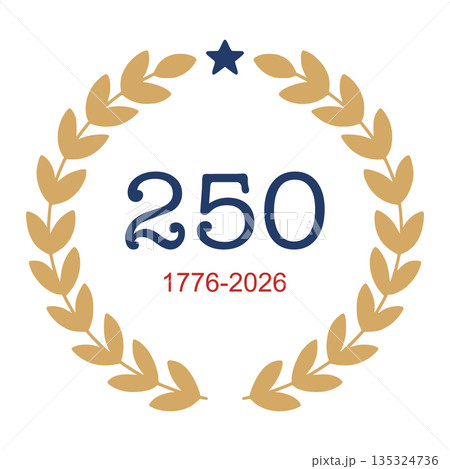 United states independence day 250th anniversary celebration icon 135324736