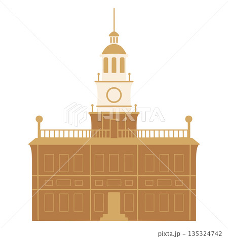 Independence hall depicting american history and freedom 135324742