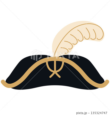 Tricorn hat with feather celebrating american independence history Tricorn hat with feather celebrating american independence history 135324747