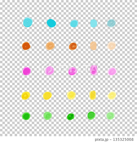 水彩のドット素材　円 135325008