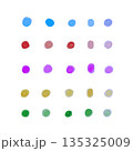 水彩のドット素材　円 135325009