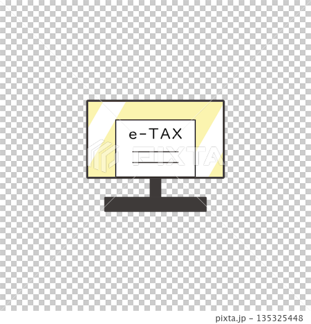 デスクトップパソコンでのイータックス申請のイラスト 135325448