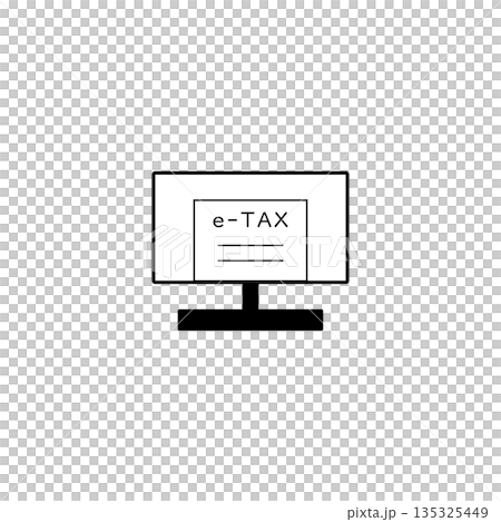 Icon for filing E-Tax on a desktop computer Icon for filing E-Tax on a desktop computer 135325449