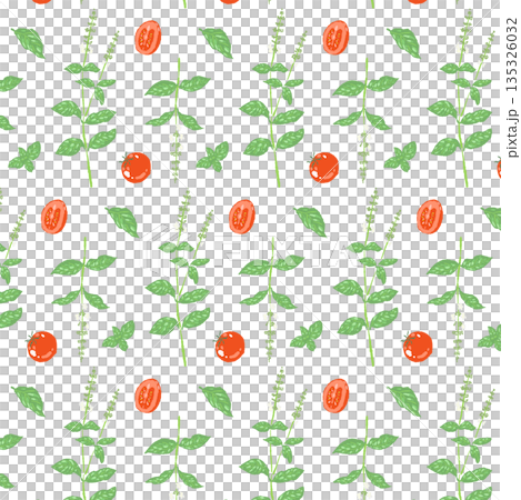 Hand-drawn color illustrations of basil (frames, wreaths, patterns, etc.) Hand-drawn color illustrations of basil (frames, wreaths, patterns, etc.) 135326032
