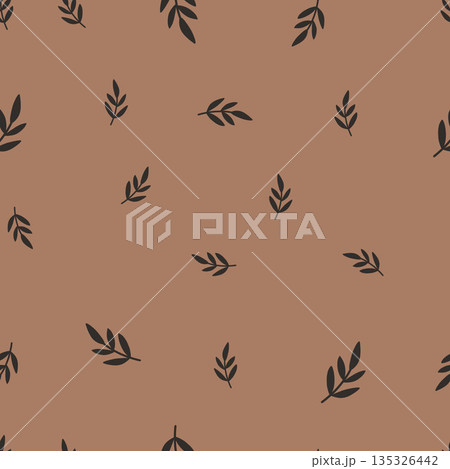 simple leaf botanical vector pattern 135326442