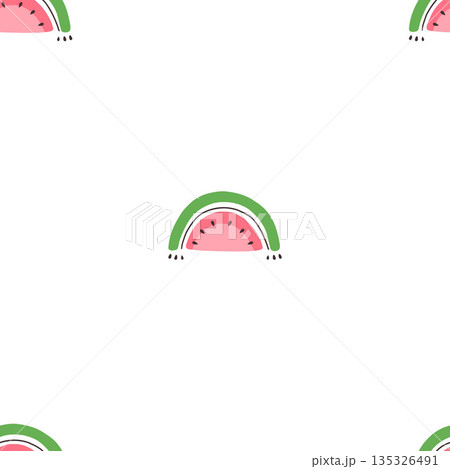 watermelon slices vector seamless pattern 135326491