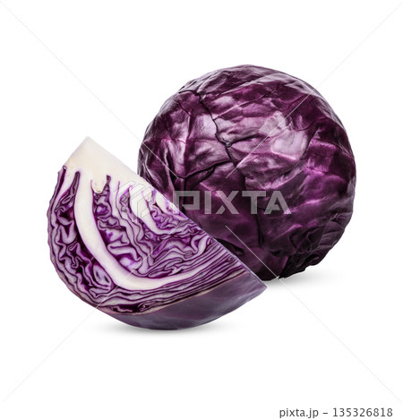 Fresh purple cabbage isolated on white background 135326818