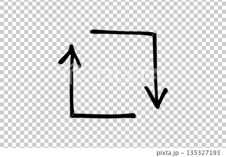 Stylish hand-drawn arrow material 135327193