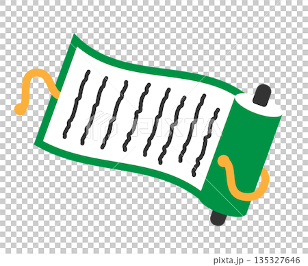 以忍者捲軸為靈感的可愛日式插畫素材。 135327646