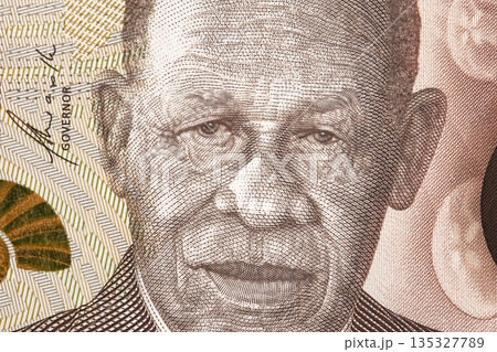 Arthur Dion Hanna a closeup portrait from Bahamian money Arthur Dion Hanna a closeup portrait from Bahamian money 135327789