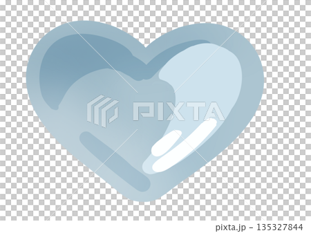 淺藍色心形插圖 png 素材 135327844