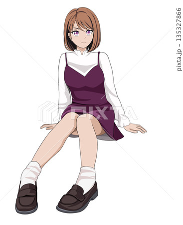 座っている女性 座っている女性 135327866
