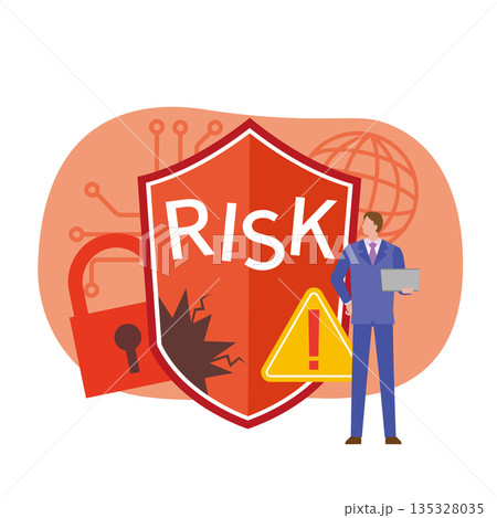 サイバーリスクのイメージイラスト サイバーリスクのイメージイラスト 135328035