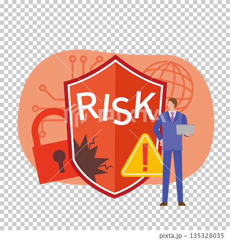 サイバーリスクのイメージイラスト サイバーリスクのイメージイラスト 135328035