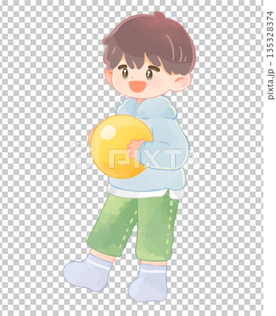 室内でボールで遊ぶ子供　男の子 135328374