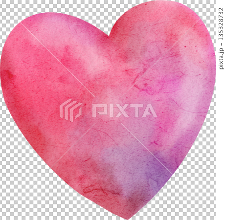 a hand-drawn pink heart in watercolor a hand-drawn pink heart in watercolor 135328732