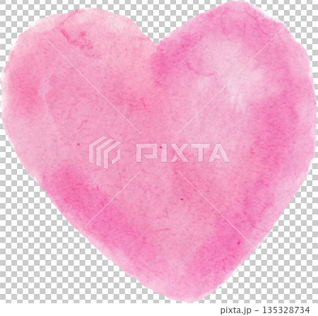 a hand-drawn watercolor pink heart a hand-drawn watercolor pink heart 135328734