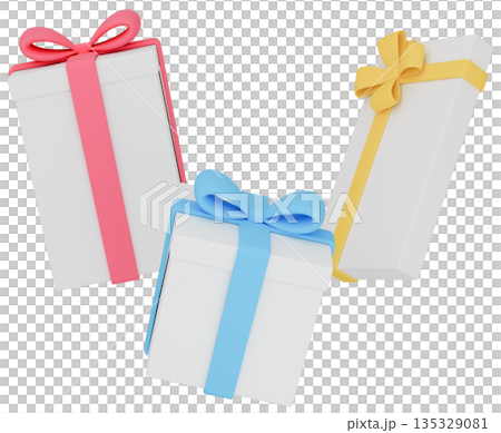 3Dイラスト_プレゼント_カラフル 3Dイラスト_プレゼント_カラフル 135329081