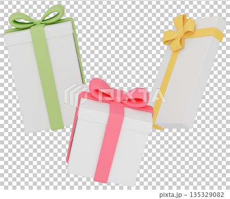 3Dイラスト_プレゼント_カラフル 3Dイラスト_プレゼント_カラフル 135329082