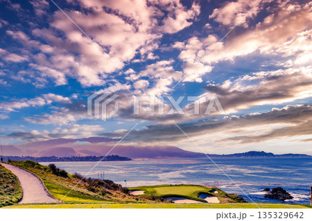 Pebble Beach golf course, Monterey, California, USA 135329642