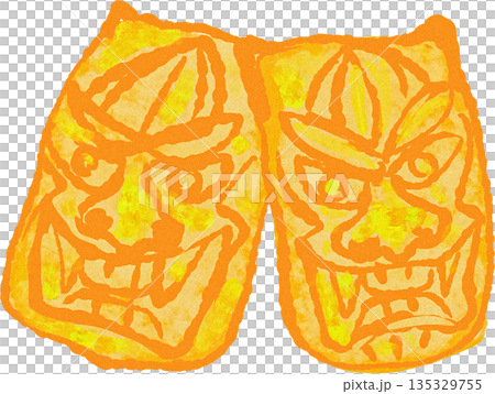 Namahage rice cracker illustration 135329755